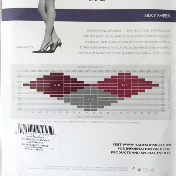 Silky Reflections Jet Black Control Top Hosiery - Picture 2 of 6